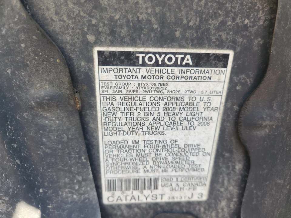 TOYOTA TUNDRA SEQUOIA MOTOR 5,7 L 189 k millas 2007 2008 2009 2010 2011 2012 2013  Foto 3 de 3