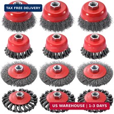 12 Pack Wire Wheel for Angle Grinder, 4-1/2" Heavy Duty Carbon Steel Knotted Wir