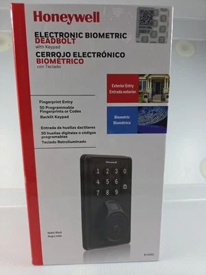 Honeywell 8733501 Biometric Deadbolt Door Lock with Keypad Entry System (K75) - Image 1 of 4