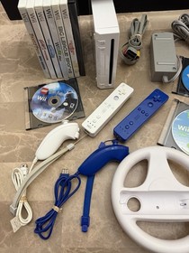 Nintendo Wii Bundle - Power, A/V Cables, & Sensor - 10 Games & Accesories