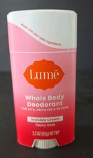 LUME Whole Body Deodorant Invisible Cream Peony Rose , 2.2 oz