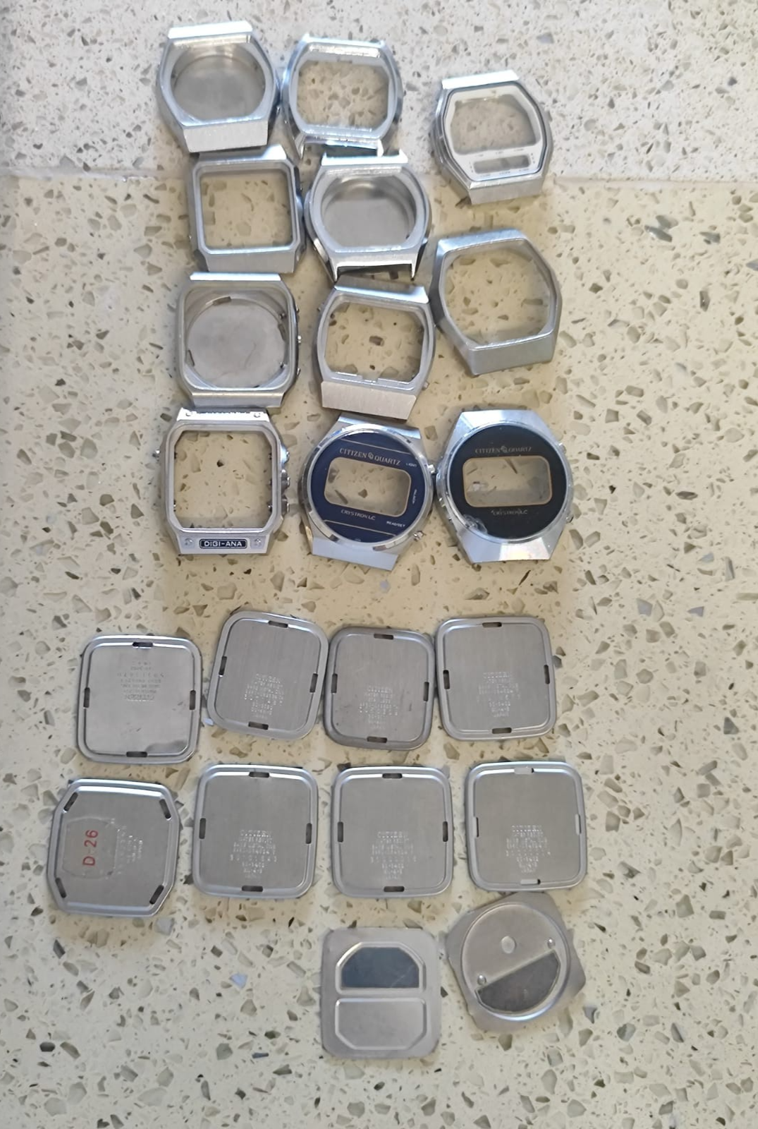 LOT Vintage  CITIZEN  Anlo/ Digi  & Digital Japan   Parts  Case & back case NOS