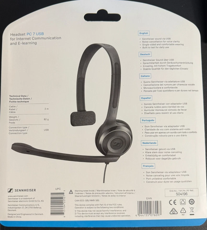 Sennheiser PC 7 USB Headset Ohraufliegendes VoIP Headset - Bild 2 von 2