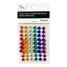 Rainbow Gem Stickers 1/4" Scrapbook Embellishments Rhinestone 3D Bead Landing