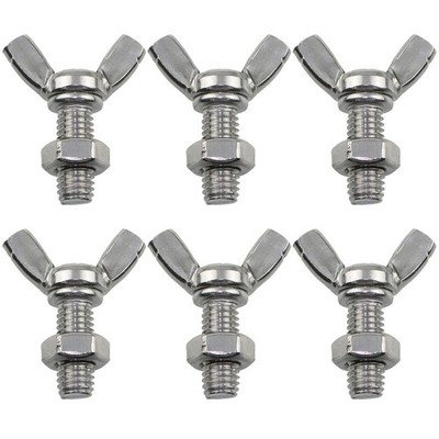 MEETOOT 6pcs M8 1.25x20mm Stainless Steel Butterfly Screws with 6pcs Nuts Han...