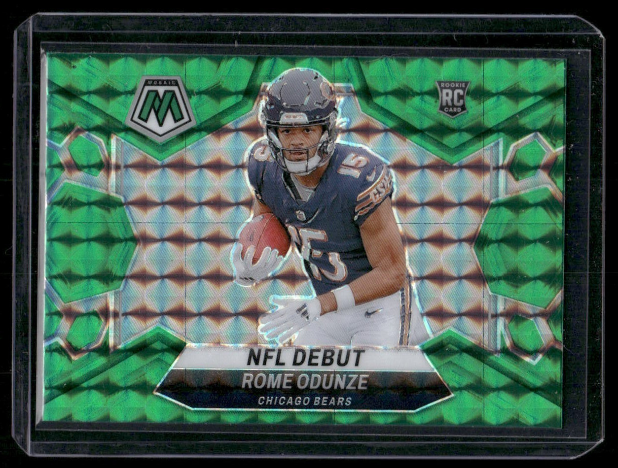 2024 Panini Mosaic Rome Odunze RC NFL Debut Green Mosaic #281 Chicago Bears