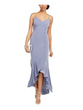 ADRIANNA PAPELL Womens Blue Spaghetti Strap Midi Party Mermaid Dress 10