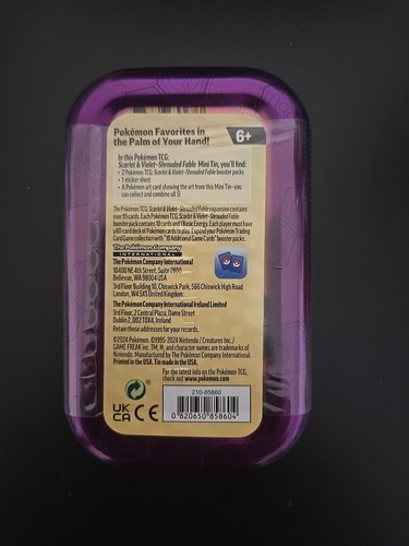 Pokemon Shrouded Fable Munkidori Mini Tin TCG Scarlet Violet Booster Pack Sealed - Picture 3 of 4