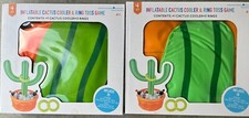 Lot of 2 Cactus Cooler Ring Toss Games Inflatable Three Rings Party Toy NEW
