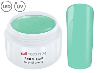 NAIL-DISCOUNT-24 UV LED Farb Gel Pastell TROPICAL DREAM French Color Modellage Nail Design Grün