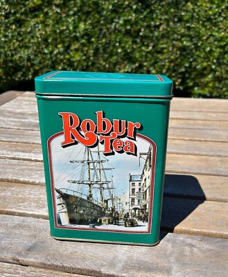 Green Vintage Robur Tea Tin 