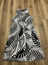 Athleta Dress, Women's Size XS, White Black, Geometric Print, Sleeveless