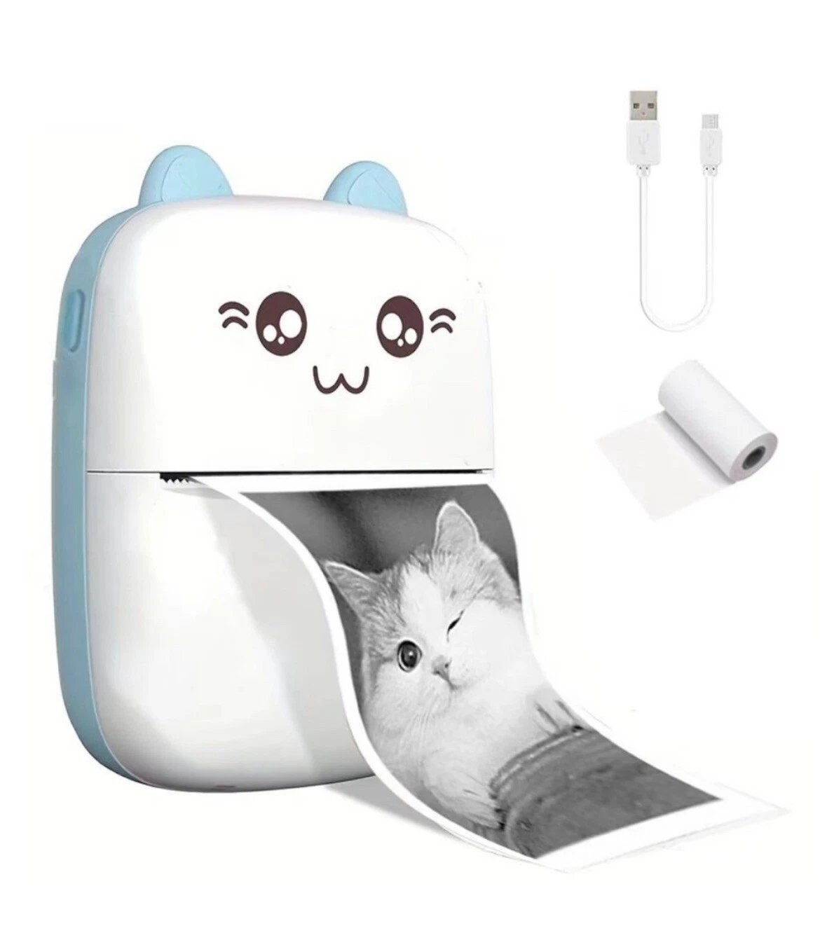 Mini impresora térmica portátil gatito con papel incluido