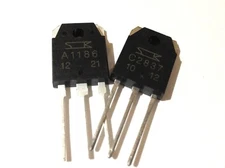  2 PAIRS 2SA1186 + 2SC2837 Audio Amp Transistors By SANKEN 