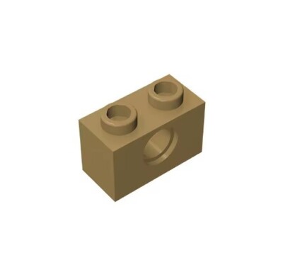 50x Technikbaustein | 3700 | Brick w. Hole 1 x 2 | Dark Tan | 100% Kompatibel