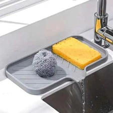 Sink Silicone Tray With drain Soap Sponge Storage Holder Countertop Sink Scruber