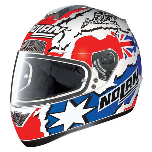 CASCO MOTO NOLAN N63 GEMINI REPLICA STONER METAL WHITE 60-TAGLIA M | eBay