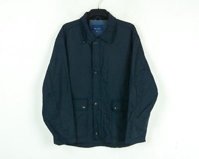 MASSIMO DUTTI Men L Jacket Thick Lined Coat Navy Work Office 