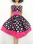 F88 BARBIE DOLL HANDMADE DRESS OOAK VINTAGE SILKSTONE BLACK GLITTER POLKA DOT