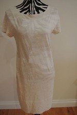 NWT.Marc by marc jacobs tan/white color knit fabric crewneck pullover dress;xs