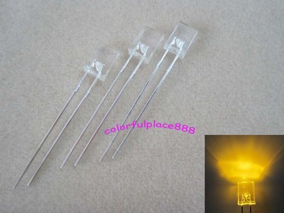 100pcs New 2x5x7mm Yellow Water Clear Rectangle Rectangular LED Leds ...