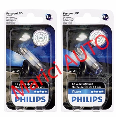 2x Philips 38mm LED 6000k superhell WEISS 3423 Xenon Glühbirne DOME Innenraum
