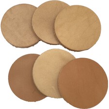 5031 Pk6 Big Leather Circles - Vegetable Tanned Natural Bird Foot Toys