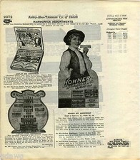 1916 ADVERT 3 PG Hohner Harmonica Boy Store Display Card Box Victoria Up To Date