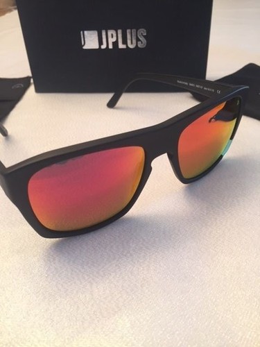 JPLUS SUNGLASS KEITHS 5007 07 56 MATTE BLACK/RED FLASH MIRROR/BLUE SUNGLASS - Picture 2 of 12