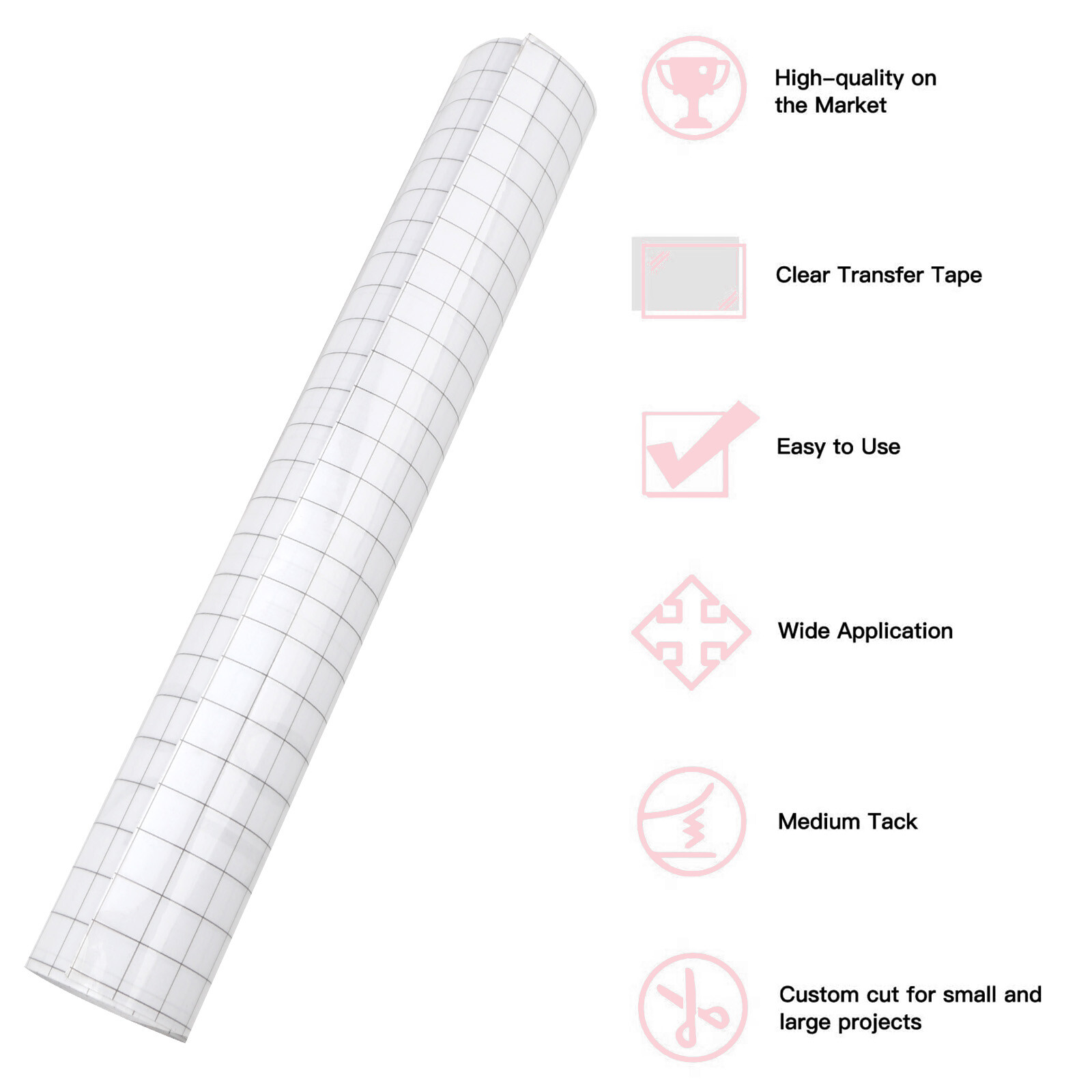 Adhesive Vinyl Transfer Paper Tape Roll Clear Grid 30*150cm Circuit DIY