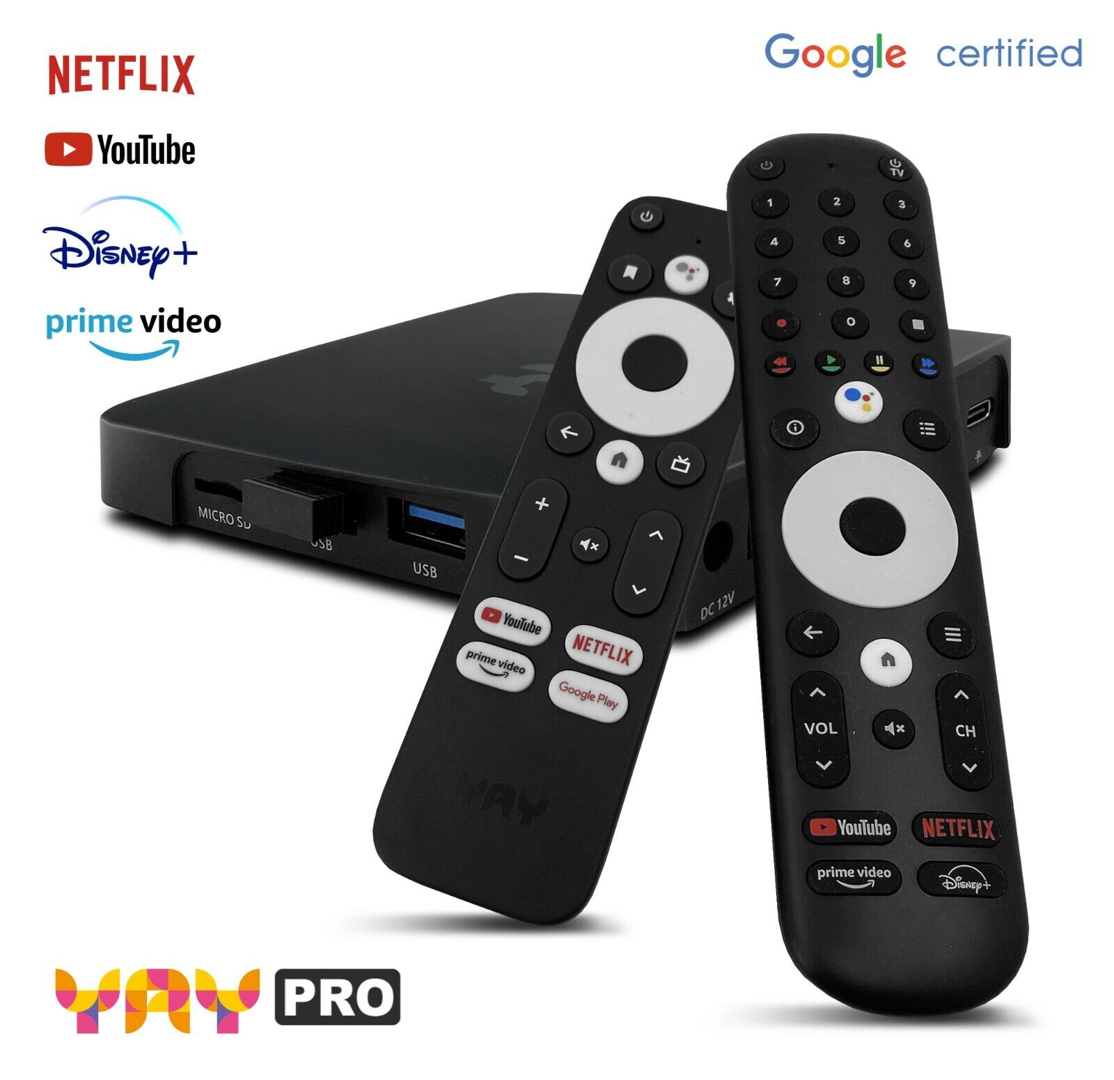 VU YAY GO PRO Android TV HIGH-END 4K UHD Streaming Box Android 10.0 