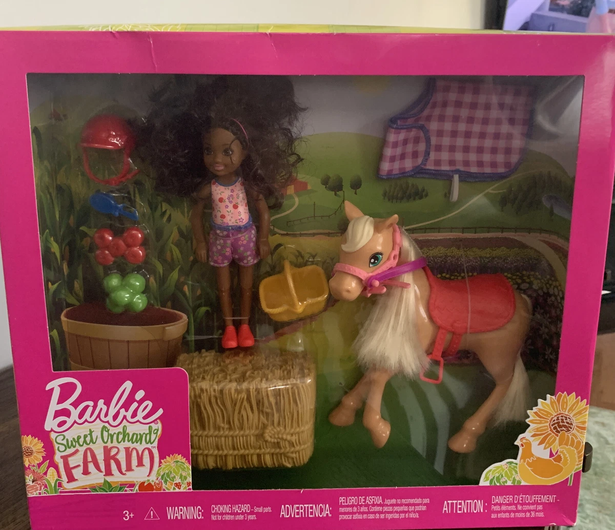 Barbie Sweet Orchard Farm Chelsea and Pony Horse Playset AFRICAN AMERICAN