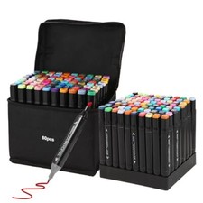 80 Colors Art Markers Pens Dual Tips Alcohol Markers Set with Base Permanent ...