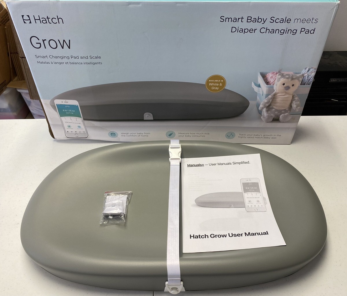 Hatch Baby HBG16001GRY Grow Smart Changing Pad and Scale Gray