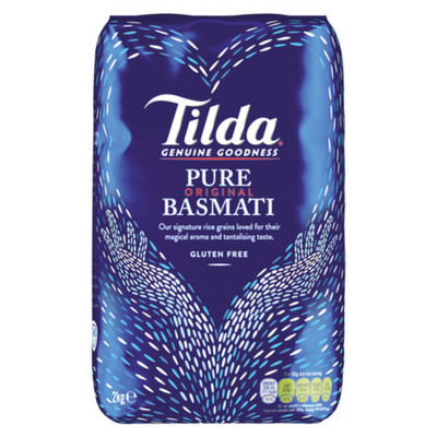 (9,90 EUR/kg) Tilda Basmatireis, 1kg, Aromatischer Duftreis, Basmati Reis