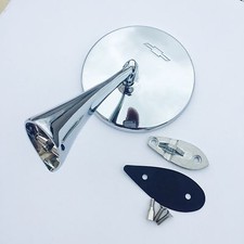 New Premium Quality 64-67 Corvette Mirror Outside Bowtie Left Side Driver