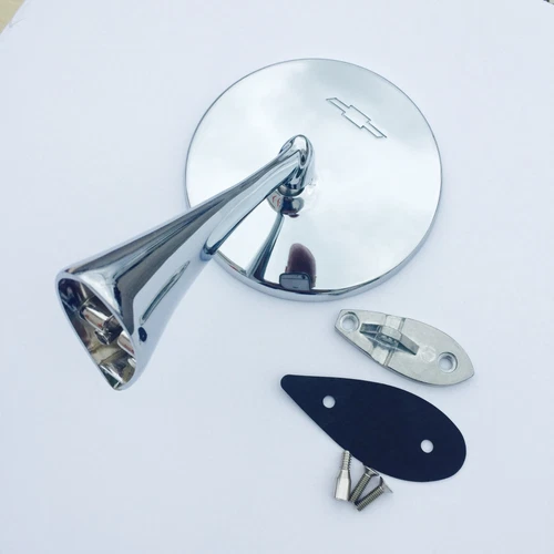 New Premium Quality 64-67 Corvette Mirror Outside Bowtie left Side Driver