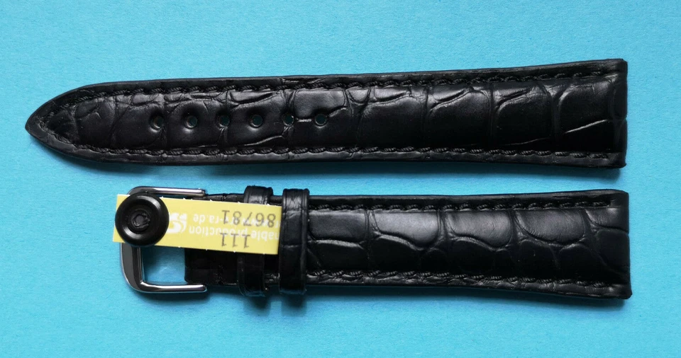 echt Louisiana Kroko Uhrenarmband 20/16mm schwarz braun Made in Germany / 50