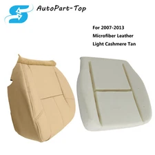 Driver Bottom Leather Seat Cover And Foam Cushion For 07-14 Chevy Silverado Tan
