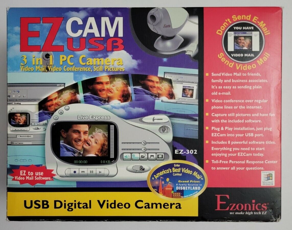 Ezonics EZ-302 Web Cam - USB 3 in 1 PC Digital Video Camera