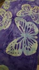 Junk Journal, Handmade Blank Journal Batik Butterfly Print Fabric Cover.