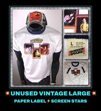 Vtg 80s The Clash Punk Rock Roll concert tour UNUSED RINGER kiosk NOS T-shirt LG