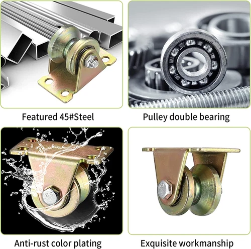 4 Stk Umlenkrollen Für Seile V-Nut Rollenrad Umlenkrolle Hebekran Seilrolle DE - Bild 5 von 11