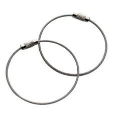 5 Pack - Wire Luggage Loops - Stainless Steel 6" Cable Rings for Bag Tags, Keys