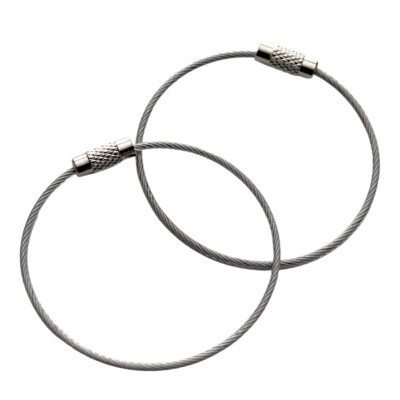 5 Pack - Wire Luggage Loops - Stainless Steel 6'' Cable Rings for Bag Tags, Keys