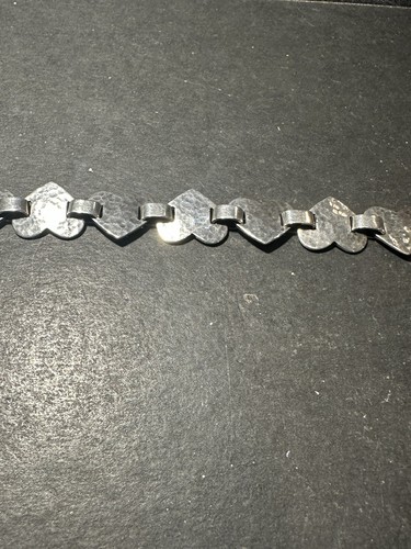 Retired .925 James Avery Hammered Heart Link 7.5" Bracelet 20.1 Grams Valentine! - Picture 3 of 15
