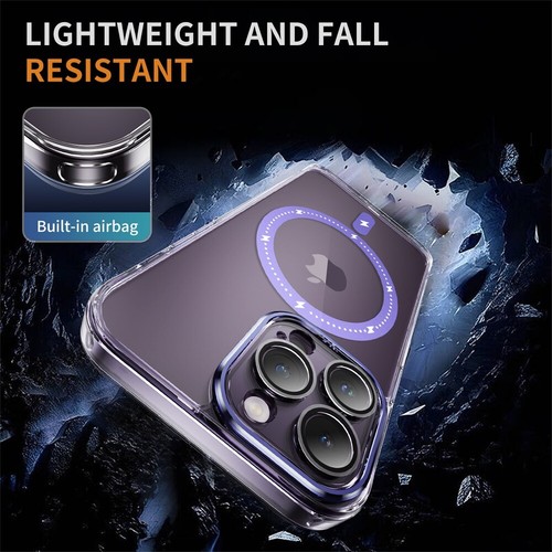 For iPhone 15 Pro Max/14/13 Pro Max Magnetic MagSafe Clear Slim Hard Case Cover - Picture 15 of 23