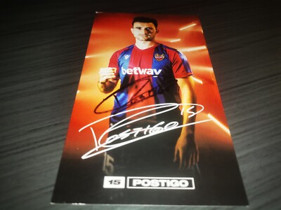 Sergio Postigo handsignierte Autogrammkarte Levante UD Club