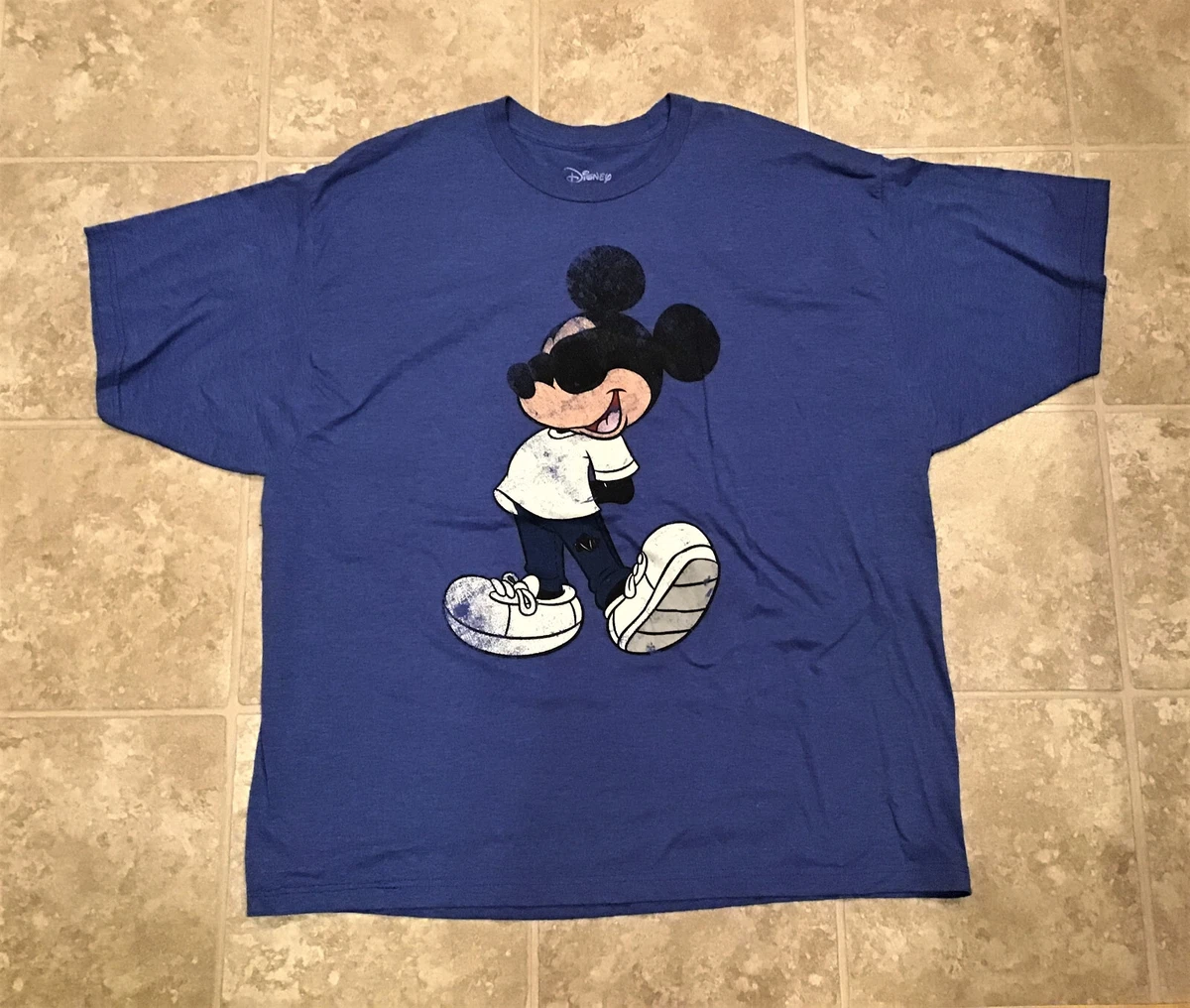 Disney Licensed Cool Mickey Mouse T Shirt Blue Size 5XL Big Tall