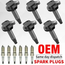 6PCS OEM Ignition Coil & Spark Plug For 2011-2014 Ford F-150 3.7L V6 UF553 UF595